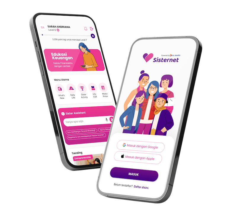 Sisternet App Mockup