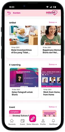 Sisternet App Learning Features